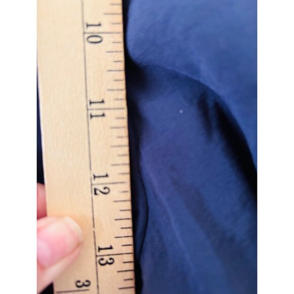 By Anthropologie High-Rise Pleated Wide-Leg Trousers Size 14 Navy Blue - Picture 9 of 16